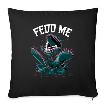 Nourris-moi la plante – Monstre de Vénus attrape-mouches - Housse de coussin décorative 45 x 45 cm - noir - Devant