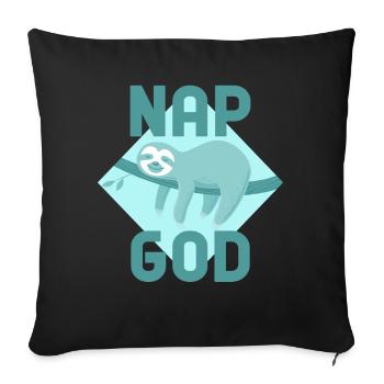Nap God Sloth – Teen Chill Vibes - Sofa pillowcase 17,3'' x 17,3'' (45 x 45 cm) - black - Front