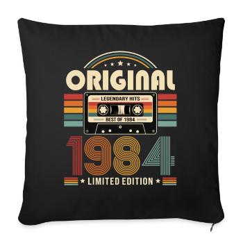 42e anniversaire Gift Man Cassette Best of 1984 - Housse de coussin décorative 45 x 45 cm - noir - Devant