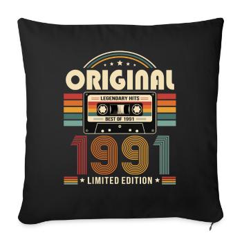 Cassette Gift Man pour le 35e anniversaire Best of 1991 - Housse de coussin décorative 45 x 45 cm - noir - Devant