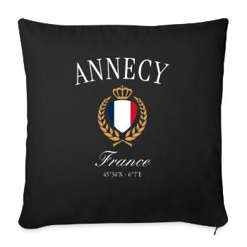 La Rochelle France Coat of Arms Crown Travel Souvenir - Sofa pillowcase 17,3'' x 17,3'' (45 x 45 cm) - black - Front