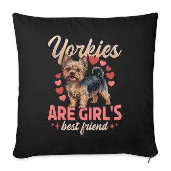 Yorkshire Terrier Yorkie Dog Breed - Sofa pillowcase 17,3'' x 17,3'' (45 x 45 cm) - black - Front