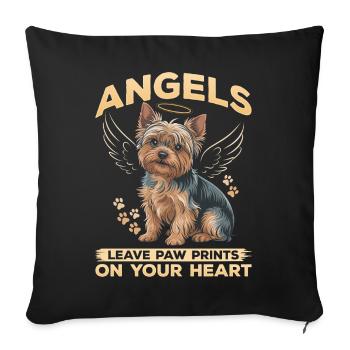 Yorkshire Terrier Yorkie Dog Breed - Sofa pillowcase 17,3'' x 17,3'' (45 x 45 cm) - black - Front