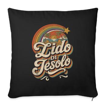 Lido di Jesolo Retro Sunset - Sofakissenbezug 45 x 45 cm - Schwarz - Vorne