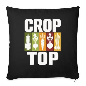 Vegetable Icons Crop Top Design - Sofa pillowcase 17,3'' x 17,3'' (45 x 45 cm) - black - Front