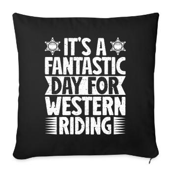 Rodeo Horse Riding Western Riding Day Cowboy - Sofa pillowcase 17,3'' x 17,3'' (45 x 45 cm) - black - Front