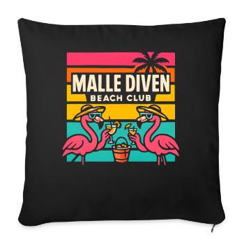 Malle Diven Beach Club Flamingo Mallorca Party - Sofa pillowcase 17,3'' x 17,3'' (45 x 45 cm) - black - Front
