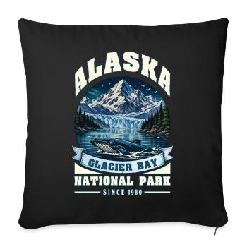 Alaska Cruise Glacier National Park - Sofa pillowcase 17,3'' x 17,3'' (45 x 45 cm) - black - Front