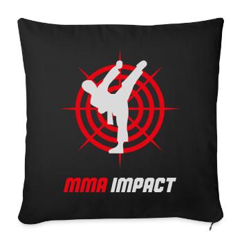 Emblème d’impact de combat MMA - Housse de coussin décorative 45 x 45 cm - noir - Devant
