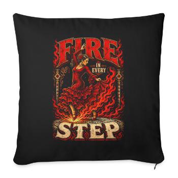 Flamboyant à chaque pas - Housse de coussin décorative 45 x 45 cm - noir - Devant