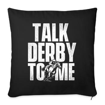 Vollblut-Pferderenn-Derby-Rennbahn - Sofakissenbezug 45 x 45 cm - Schwarz - Vorne