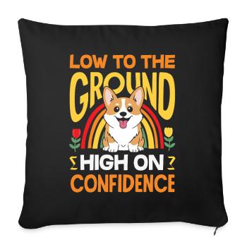 Short Legs, Tall Setting, Corgi - Sofa pillowcase 17,3'' x 17,3'' (45 x 45 cm) - black - Front