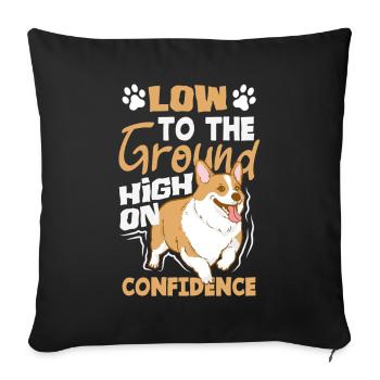 Short Legs, Tall Setting, Corgi - Sofa pillowcase 17,3'' x 17,3'' (45 x 45 cm) - black - Front