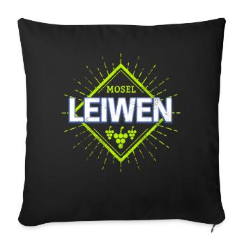 Leiwen an der Mosel Retro Weintrauben Souvenir - Sofakissenbezug 45 x 45 cm - Schwarz - Vorne