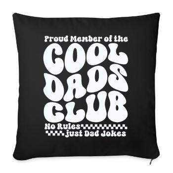 Club des papas cool - Cadeau de la fête des pères des papas - Housse de coussin décorative 45 x 45 cm - noir - Devant
