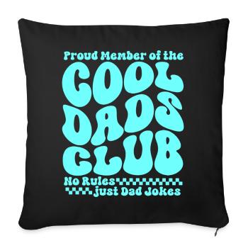 Club des papas cool - Cadeau de la fête des pères des papas - Housse de coussin décorative 45 x 45 cm - noir - Devant