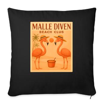 Malle Diven Beach Club Flamingo Mallorca Party - Sofa pillowcase 17,3'' x 17,3'' (45 x 45 cm) - black - Front