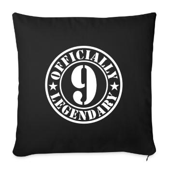 9e anniversaire Garçon Fille Légende Officielle 9 - Housse de coussin décorative 45 x 45 cm - noir - Devant
