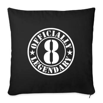 8e anniversaire Garçon Fille Légende Officielle 8 - Housse de coussin décorative 45 x 45 cm - noir - Devant