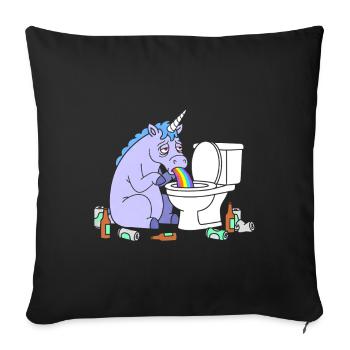 Klo Rainbow Unicorn - Sofa pillowcase 17,3'' x 17,3'' (45 x 45 cm) - black - Front