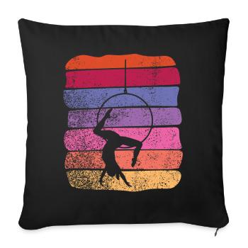 Aerialist Vintage Aerial Ring Lyra Air Ring - Sofa pillowcase 17,3'' x 17,3'' (45 x 45 cm) - black - Front