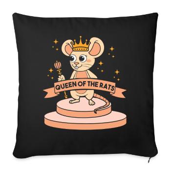 Rat, house rat, rat owner, rat lover - Sofa pillowcase 17,3'' x 17,3'' (45 x 45 cm) - black - Front