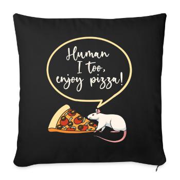 Rat, house rat, rat owner, rat lover - Sofa pillowcase 17,3'' x 17,3'' (45 x 45 cm) - black - Front