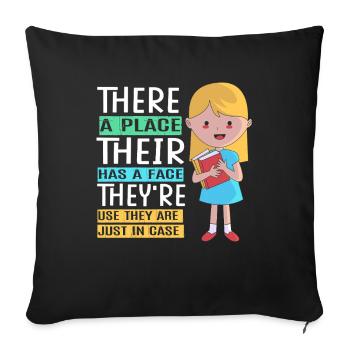 Grammar English Spelling - Sofa pillowcase 17,3'' x 17,3'' (45 x 45 cm) - black - Front