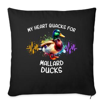 Mallard Heart Line - Sofa pillowcase 17,3'' x 17,3'' (45 x 45 cm) - black - Front