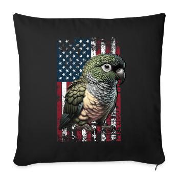 Patagonian Conure US Rock Parakeet - Sofa pillowcase 17,3'' x 17,3'' (45 x 45 cm) - black - Front