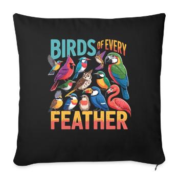 Vogel des Oiseaux de Chaque Plume - Housse de coussin décorative 45 x 45 cm - noir - Devant