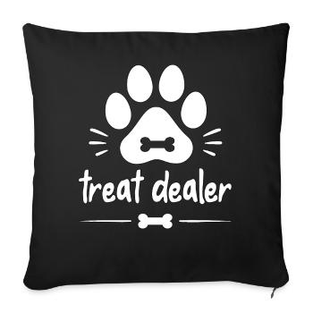 Treat Dealer Dog Treat Humor - Sofa pillowcase 17,3'' x 17,3'' (45 x 45 cm) - black - Front