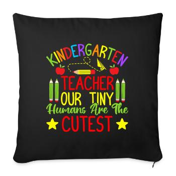 Pre K Teacher Tiny Humans Cutest Kindergarten - Sofakissenbezug 45 x 45 cm - Schwarz - Vorne