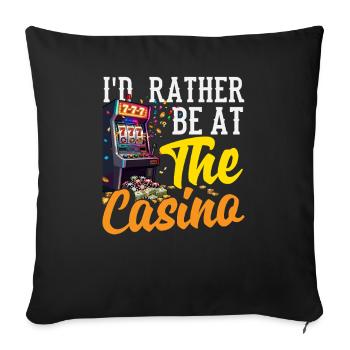 Prefer in the casino gambling slot machine poker - Sofa pillowcase 17,3'' x 17,3'' (45 x 45 cm) - black - Front