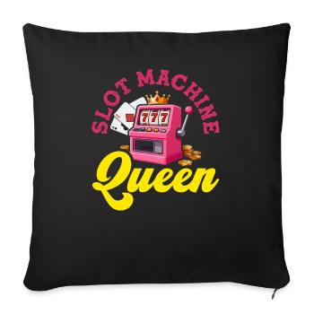 Jackpot du Casino Reine des Machines à Sous Roses - Housse de coussin décorative 45 x 45 cm - noir - Devant