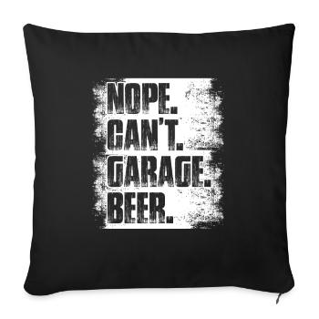 Non, je ne peux pas faire de garage de bière Amoureux de voitures Mécanicien automobile - Housse de coussin décorative 45 x 45 cm - noir - Devant