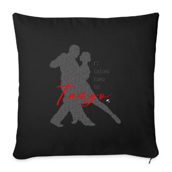 Dancing Tango Couple Silhouette with Inscription - Sofa pillowcase 17,3'' x 17,3'' (45 x 45 cm) - black - Front