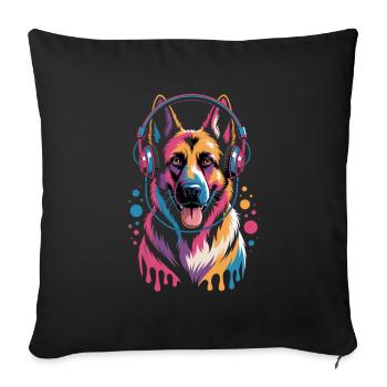 Berger allemand - Housse de coussin décorative 45 x 45 cm - noir - Devant