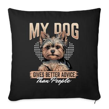 Yorkshire Terrier Yorkie Dog Breed - Sofa pillowcase 17,3'' x 17,3'' (45 x 45 cm) - black - Front