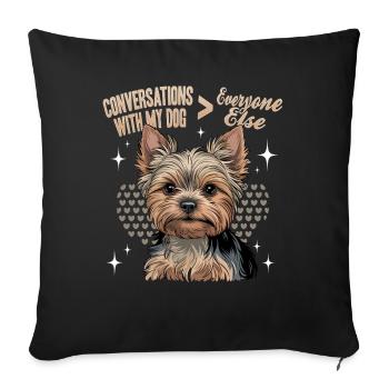 Yorkshire Terrier Yorkie Dog Breed - Sofa pillowcase 17,3'' x 17,3'' (45 x 45 cm) - black - Front