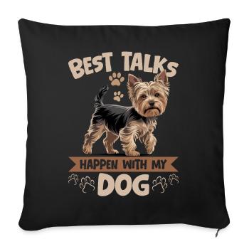 Yorkshire Terrier Yorkie Dog Breed - Sofa pillowcase 17,3'' x 17,3'' (45 x 45 cm) - black - Front
