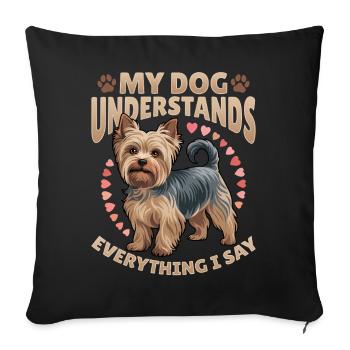 Yorkshire Terrier Yorkie Dog Breed - Sofa pillowcase 17,3'' x 17,3'' (45 x 45 cm) - black - Front