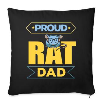 Rat, house rat, rat owner, rat lover - Sofa pillowcase 17,3'' x 17,3'' (45 x 45 cm) - black - Front