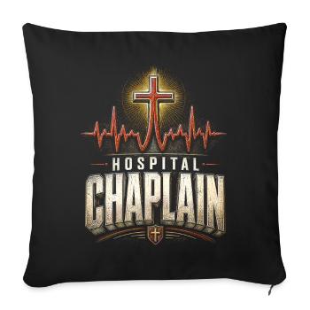 Chapelain, clerc, curé de la paroisse, aumônier d’hôpital - Housse de coussin décorative 45 x 45 cm - noir - Devant