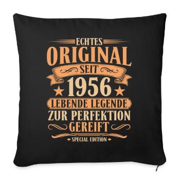 Original seit 1956 – 70. Geburtstag Retro - Sofakissenbezug 45 x 45 cm - Schwarz - Vorne