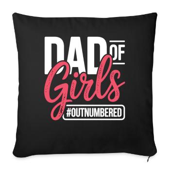 Papa des filles en infériorité numérique Papa qui dit - Housse de coussin décorative 45 x 45 cm - noir - Devant