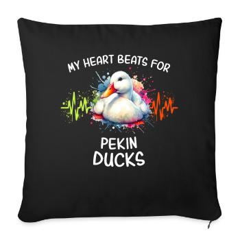 Lignée Cœur du Canard Lincé - Housse de coussin décorative 45 x 45 cm - noir - Devant