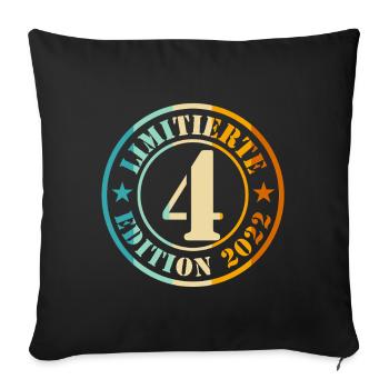 4e anniversaire, jeunes filles - Housse de coussin décorative 45 x 45 cm - noir - Devant