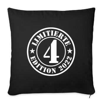 4e anniversaire, jeunes filles - Housse de coussin décorative 45 x 45 cm - noir - Devant