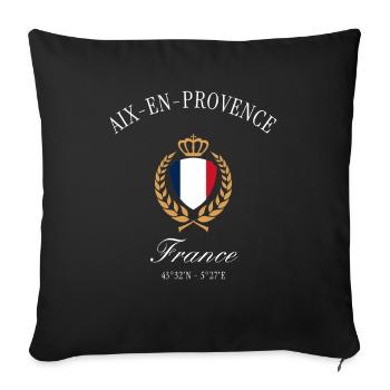 Aix-en-Provence Frankreich Wappen – Reise Souvenir - Sofakissenbezug 45 x 45 cm - Schwarz - Vorne